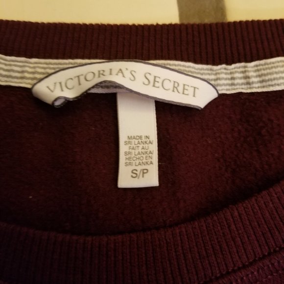 Victoria's Secret Two Piece Sequin Maroon Sweatshirt and Bootcut Sweatpant - Picture 4 of 14